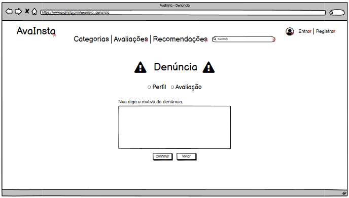 foto da página de denúncias